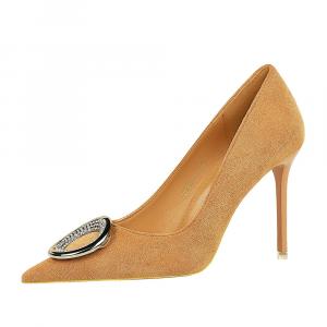 QITUMAUL Стройные каблуки на шпильке 10 см женские - хаки, цвет Khaki[Heel Height 10cm]