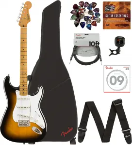 Fender Squier Classic Vibe '50s Stratocaster, клен - двухцветный солнечный взрыв с сумкой для гитары