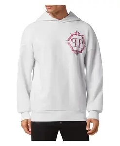 Толстовка с капюшоном, хромированная Philipp Plein, белый