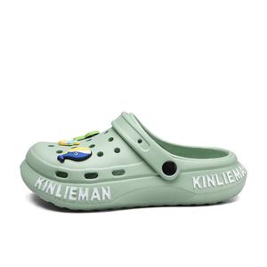 Детские тапочки с низким верхом, противоскользящие, с амортизацией от ударов и истираний, дышащие, с защитой от отскока NEZHACHAOHAI, серый/зеленый