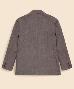 Куртка-сарафан из шерсти, хлопка и льна в елочку, с тремя пуговицами, традиционный стиль, произведено в США.