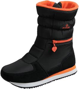 Водонепроницаемые женские ботинки, легкие, для холодной погоды, средней высоты, на застежке, западного типа, с утеплителем, зимние женские ботинки Generic, #C03-Black