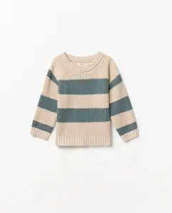 Полосатый ребристый свитер Sfera, пастельно-розовый