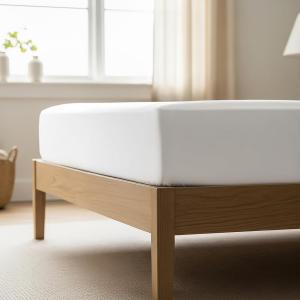 Mellanni Простыня на резинке, 152x203 см, глубина 40 см, мягкая охраждающая ткань, устойчивая к выцветанию и пятнам, белая