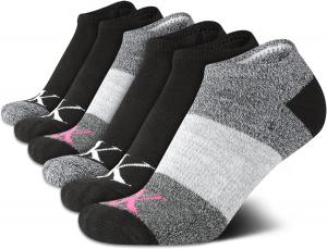 Женские носки Calvin Klein No Show - 6 пар спортивных носков из хлопковой смеси с низким вырезом для женщин, легкие, мягкие, комфортные, Grey/Black Logo