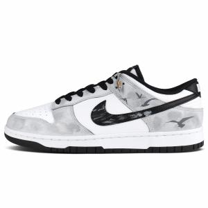 Nike Износостойкие, дышащие низкие скейтбордистские кроссовки Dunk, унисекс, белый и серый