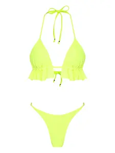 Бикини с треугольными чашками и оборками Amir Slama, желтый