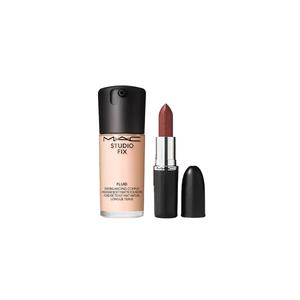 Безупречный жидкий тональный крем матовые помады наборы макияжа матирующее осветление тон кожи MAC, Two-Piece Set: Infinite Liquid Foundation #N12 Natural белый+Bullet Lipstick #834 Lightening коричневый