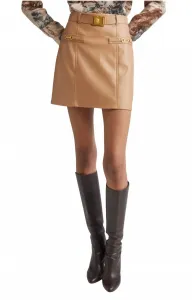 Мини-юбка Yvette из искусственной кожи с поясом, нежно-коньячного цвета L'Agence