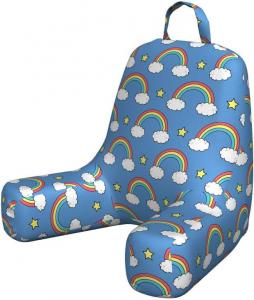 Наволочка для подушки для чтения Lunarable с мультяшным рисунком, тема счастья: радужные облака, звезды на небе. Веселая, мягкая, без наполнителя, набивная, из мягкой ткани, маленький размер, разноцветная., Multicolor