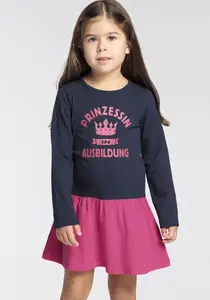 KIDSWORLD трикотажное платье "PRINCESS IN TRAINING" с надписью для маленьких девочек, розовый