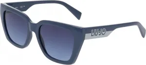 Солнцезащитные очки LIU JO для женщин, квадратная форма, синие, размер 53/18/140, классический стиль, 400 Blue