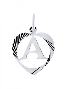 Lucardi Подвеска из серебра 925 пробы в форме сердца с буквой Q