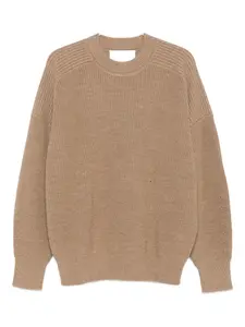 Ребристый свитер с круглым вырезом MARANT, коричневый
