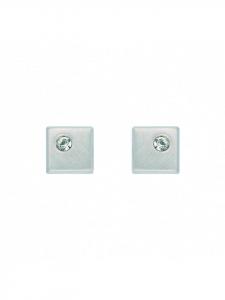 Adeliás Женские серьги-гвоздики из серебра 925 пробы с камнем из стекла Ø 5 мм, разноцветные