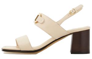 Кожаные сандалии Gancini с пряжкой, 55 мм Ferragamo, белый