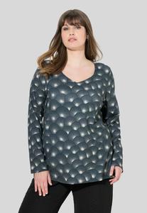 Топ Ulla Popken DANDELION PRINT LONG SLEEVE , Black