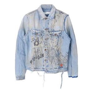 Куртка men's graffiti denim blue jacket Off-White, синий