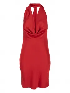 Платье мини с вырезом халтер Norma Kamali, красный