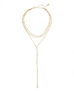 Ожерелье-Лариат из прибрежного перламутра Ettika, gold