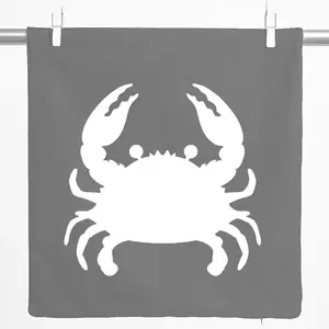 Декоративная наволочка Huuraa с силуэтом краба, подарочная, 40x40 см, серо-стальной хлопок, украшение в виде краба Hellweg Druckerei