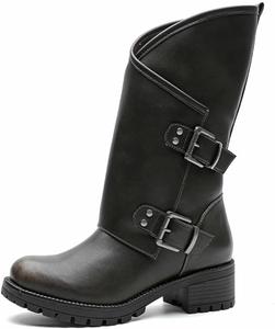 Женские мотоциклетные ботинки GLOBALWIN The Twisted Rider, полусапожки средней длины, модные ботинки для женщин с низким каблуком, 18Yy01 Distressed Brown