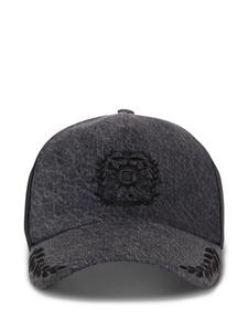 Balmain джинсовая кепка с вышивкой Écusson, серый