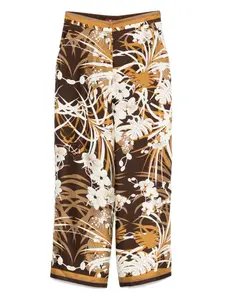 Шелковые брюки MAX MARA, коричневый