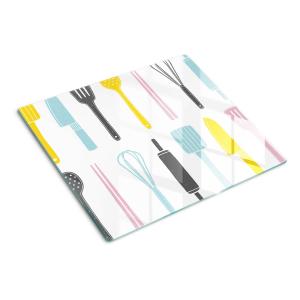 Стеклянная тарелка 60х52 см. Столовая посуда TULUP, мультиколор