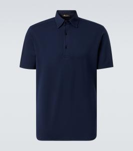 Хлопковая поло-рубашка из джерси Loro Piana, темно-синий