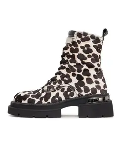 Классические кожаные ботильоны на платформе Luna - леопардовый принт Cesare Gaspari, коричневый