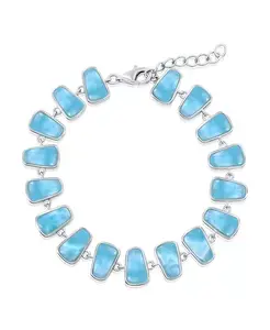 Браслет из стерлингового серебра с треугольным узором и ларимаром Caribbean Treasures, larimar