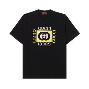 Хлопковая футболка с логотипом GUCCI, черный