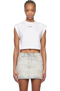 Белый топ без рукавов с круглым вырезом We11done