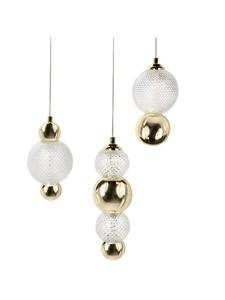 Beliani Подвесные светильники SORA в золотисто-черно-прозрачном исполнении - (Ш) 32 x (В) 128 x (Д) 32 см