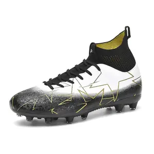 Футбольные бутсы для детей и подростков с высокой амортизацией и износостойкостью D&W, белый/фиолетовый