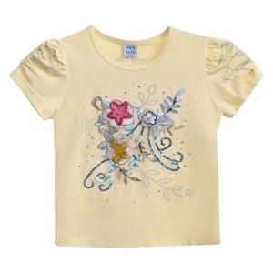 Футболка с аппликацией из желтых цветов Mimi Tutu, желтый