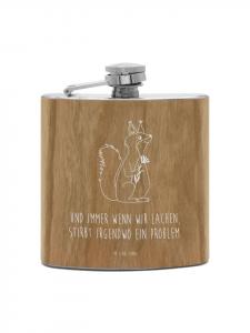 Mr. & Mrs. Panda Фляга Flachmann Axolotl Niedlich mit Spruch in Braun