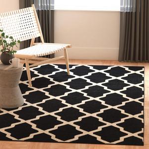 Ковер SAFAVIEH, 305 x 427 см, Cambridge Collection, Black & Ivory, ручной работы Trellis Wool, идеален для помещений с высокой проходимостью в гостиной, спальне (CAM121E)