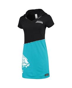 Женское черно-бирюзовое мини-платье с капюшоном Jacksonville Jaguars Refried Apparel, черный