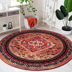 SAFAVIEH коллекция Vintage Hamadan круглый ковер 201 x 201 см оранжевый/красный VTH201P традиционный восточный без ворса для прихожей гостиной спальни кухни