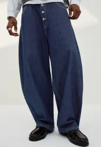 Джинсы свободного кроя barrel Bershka, Royal Blue