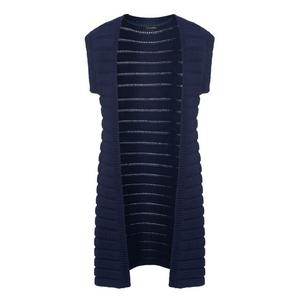 Кардиган без рукавов средней длины с жаккардовыми полосками Conquista, фиолетовый