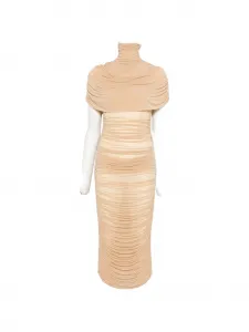 Платье миди с накидкой и драпировкой Magda Butrym, бежевый