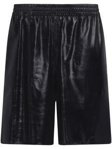 Marni кожаные шорты с эластичным поясом, черный