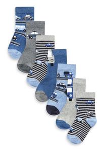 Носки 7 Pack Rich Stripe Younger Next, цвет blue stripes transport