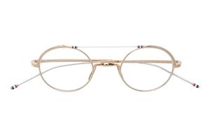 Овальные очковые оправы из сплава унисекс золотистые THOM BROWNE