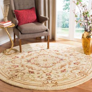 Ковер SAFAVIEH, 183 x 183 см, Empire Collection Beige / Light Gold EM823A ручной работы традиционный европейский премиум шерстяной