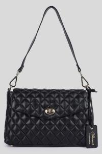 Стеганая сумка с клапаном из натуральной кожи 'Tramonto Toscana' Ashwood Leather, черный