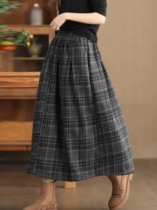 Плиссированная юбка в клетку, длинная юбка для женщин Doux Belle, цвет Gray